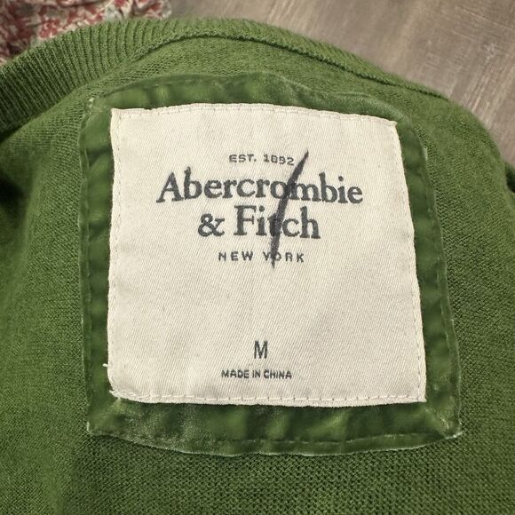 Abercrombie Teen Green Ruffle Sweater Lightweight Open Cardigan Sz M Women’s Y2K - Picture 3 of 7